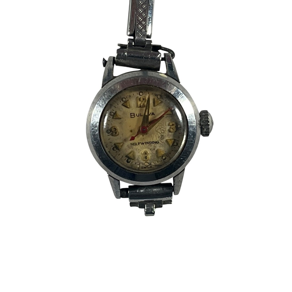 Vintage Bulova Selfwinding Mechanical Women's Watch Silver Tone Bracelet